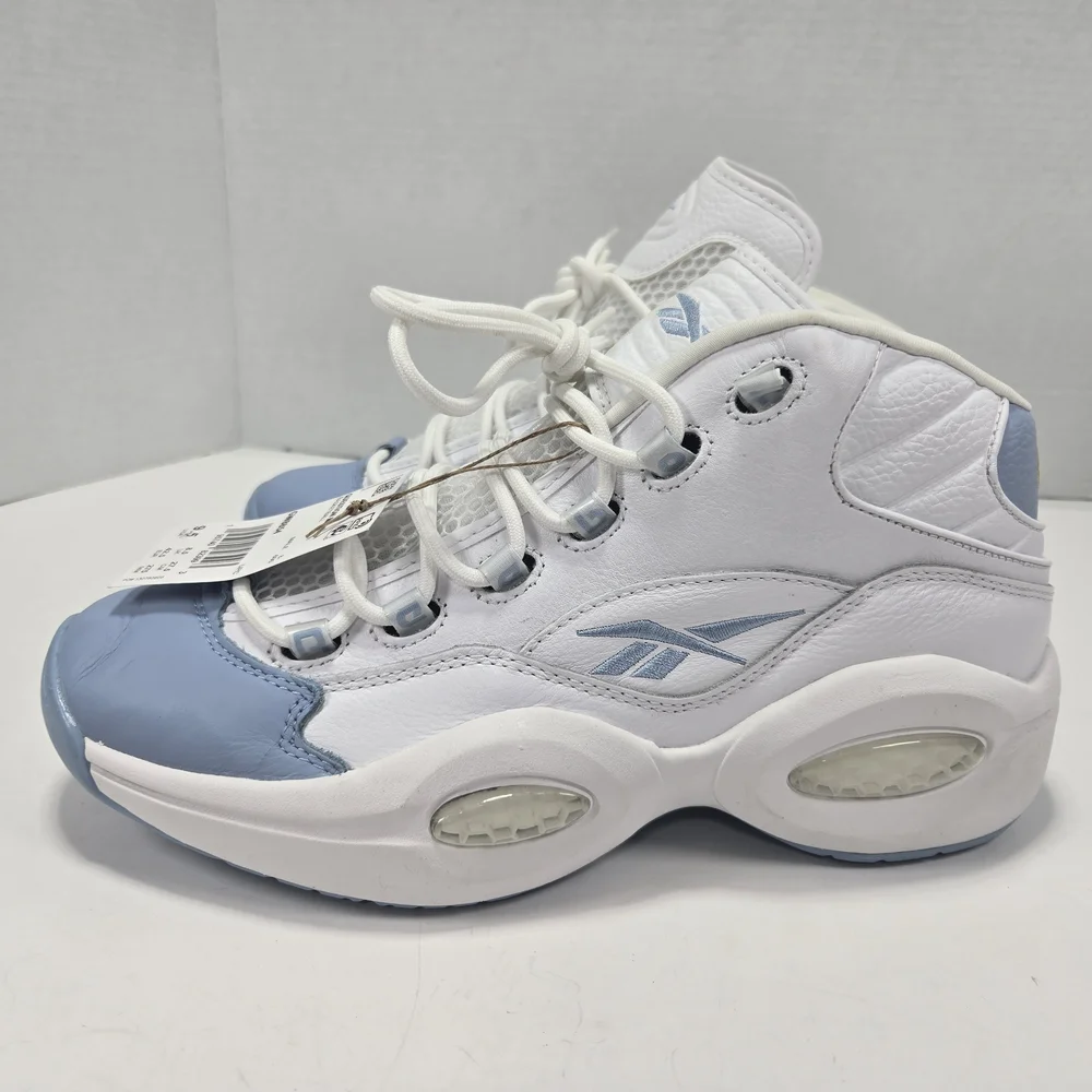 Reebok Question Mid Allen Iverson Men's White  Blue Basketball Sneakers Size 9.5 - Picture 3 of 15